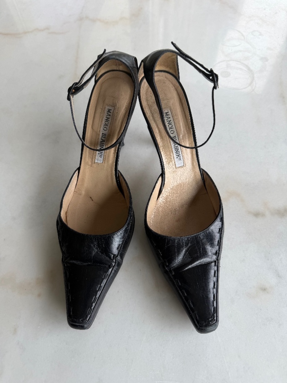 VINTAGE MANOLO BLAHNIK BLACK HEELS